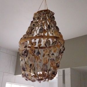 Oyster shell chandelier